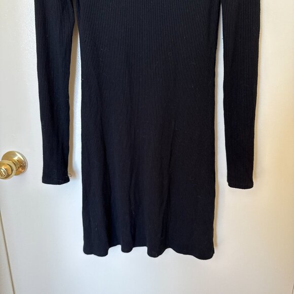 Reformation Jaelynn Black Ribbed Mini Bodycon Dress S - Picture 4 of 8